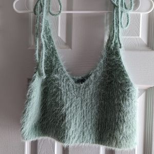 Zara knitted tie strap tank top.